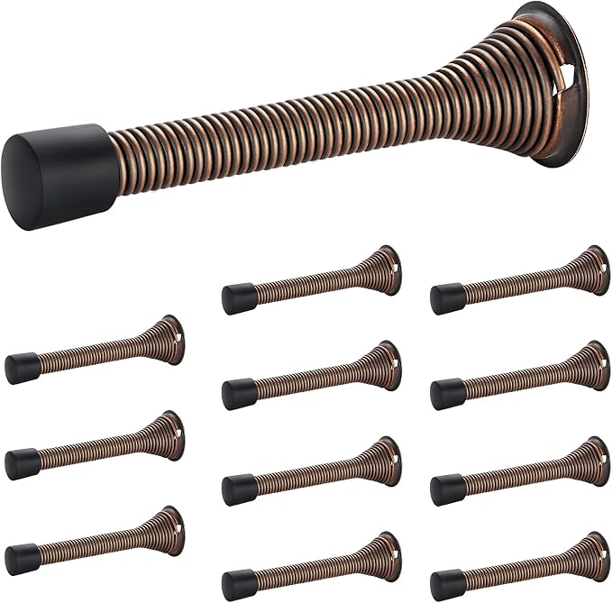 Ravinte Door Stoppers, 12 Pack Oil Rubbed Bronze Spring Door Stops | Stoppers by Ravinte