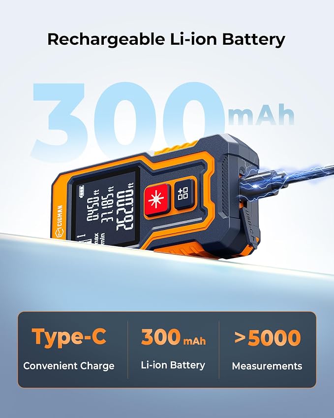 CIGMAN Mini Laser Measuring Tool, 262Ft Laser Tape Measure - Image 5