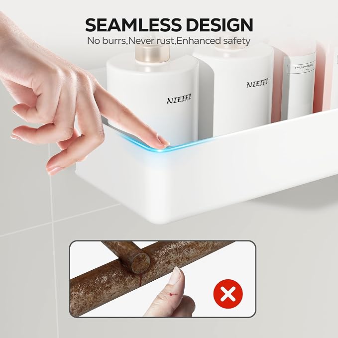 Nieifi Adhesive Shower Shelves, 5 Pieces - Image 5