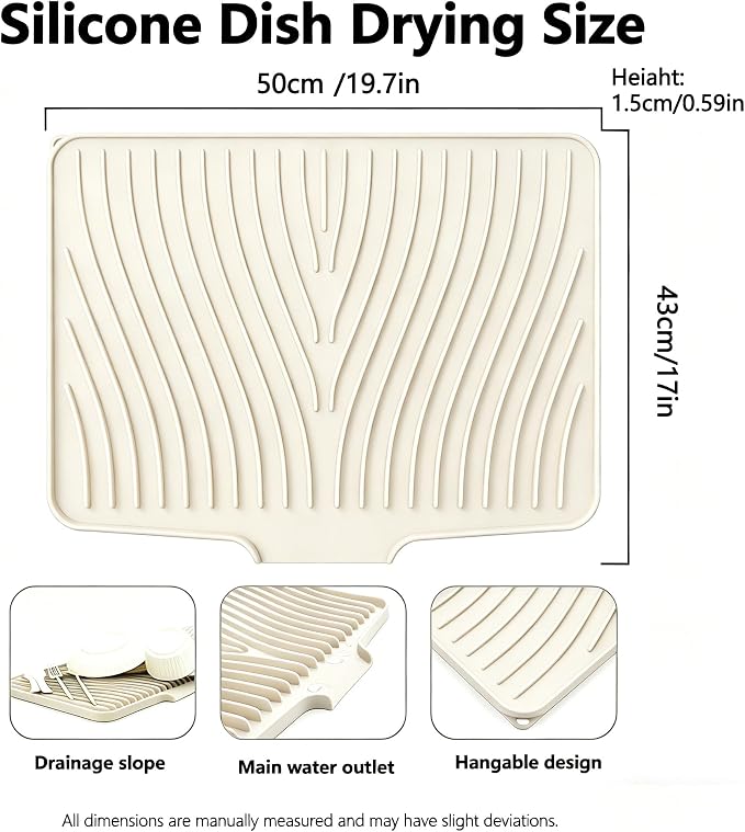 Silicone Dish Drying Mat, 19.7"*17"Dish Drying Pad, Kitchen Accessories - Image 2