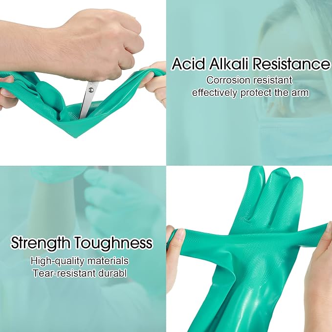Potchen 10 Pairs Chemical Resistant Gloves 15 Mil Nitrile Gloves - Image 3