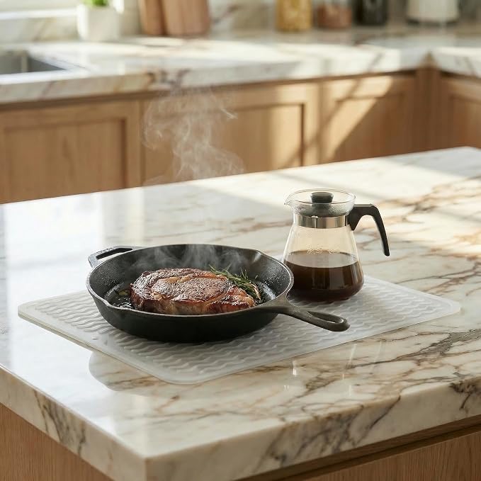 MicoYang Silicone Dish Drying Mat — Quick-Dry Ridges Counter & Sink Pad - Image 7