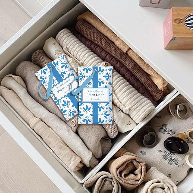 SCENTORINI Scented Sachets for Drawers and Closets, Linen Scent 14 Pack - Image 7