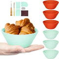 Silicone Banneton, Sourdough Bread Baskets (Set of 6, 5 Inch), Round Proofing Bread Bowls with Starter Kit, Bread Making Baking Supplies