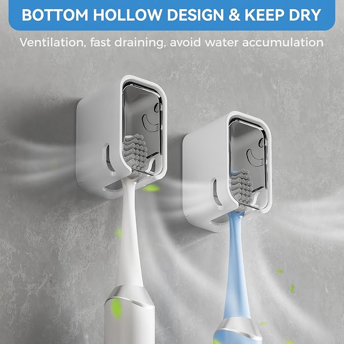 MOPMS Single Slot Toothbrush Holders Wall Mounted - Image 4