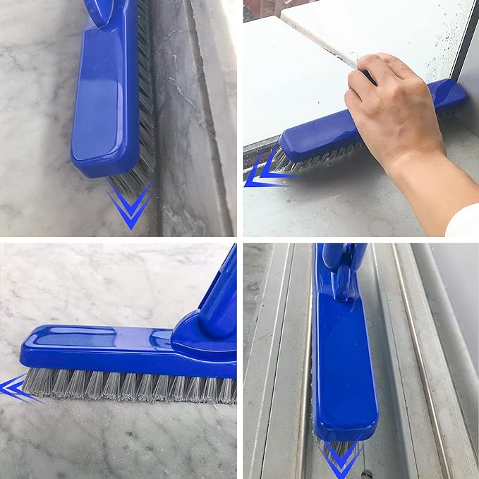 Grout Brush with Long Adjustable Handle, Swivel Scrub Brush, V-Shape Grout Line - Image 6