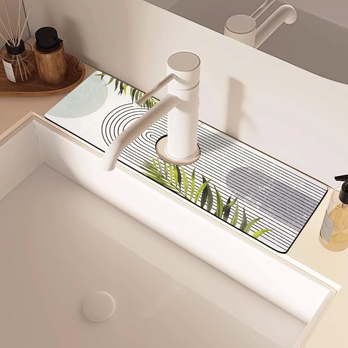 Sink Faucet Absorbing Mat, 2 Pack Drying Mat Around Faucet Sink Splash Guard - Image 7