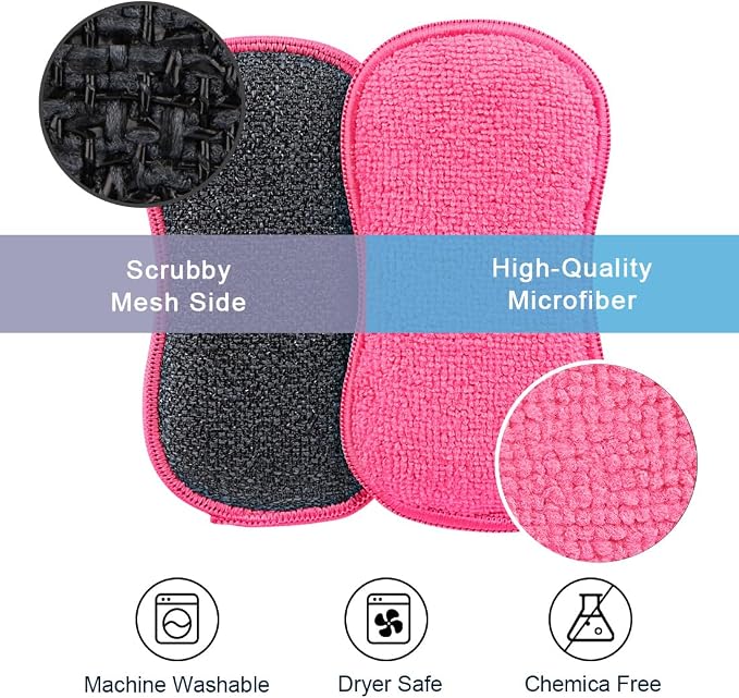 HOMEXCEL Dish Sponge 12 PK, Microfiber Kitchen Sponges - Image 2