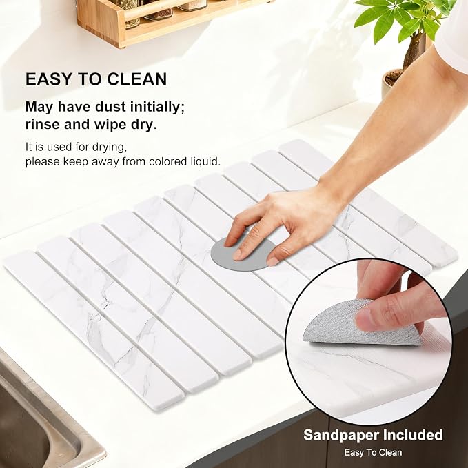 3 Pcs Large Stone Dish Drying Mat - Image 7