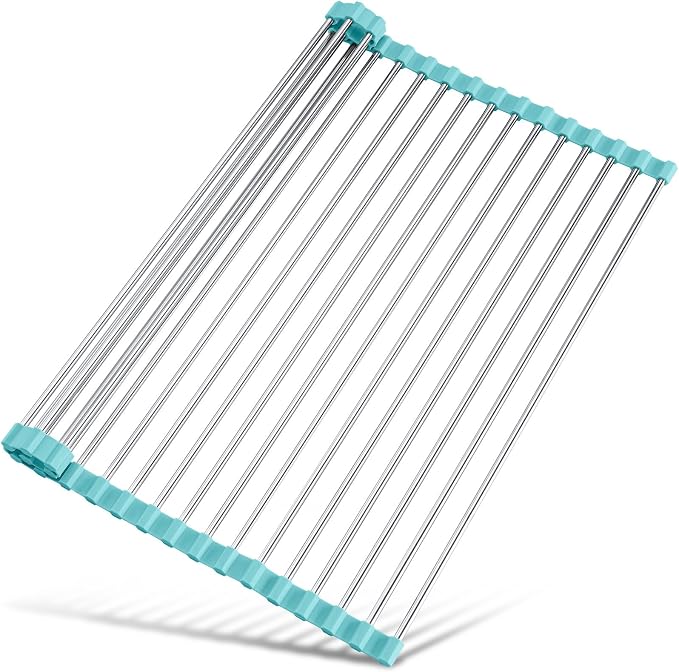 Tomorotec Roll Up Dish Drying Rack Over Sink, 304 Steel, Heat-Resistant Trivet by Tomorotec