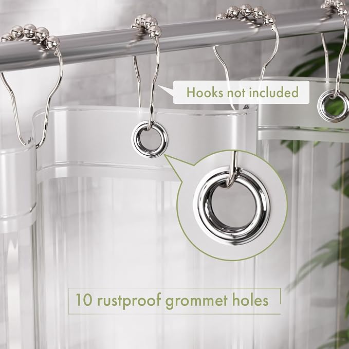 AmazerBath Shower Curtain Liner Small, 60x72 Clear Camper Shower Curtain - Image 3