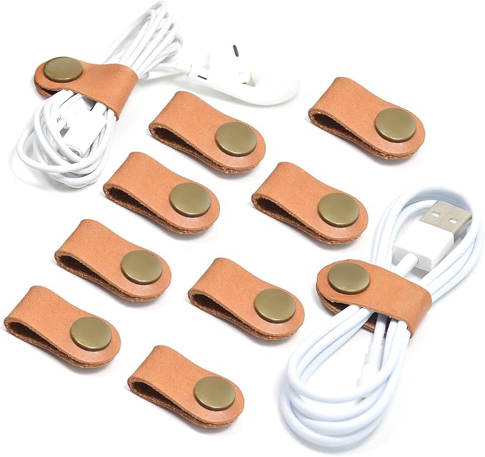 CAILLU Leather Cord Organizer, Cable Ties by CAILLU