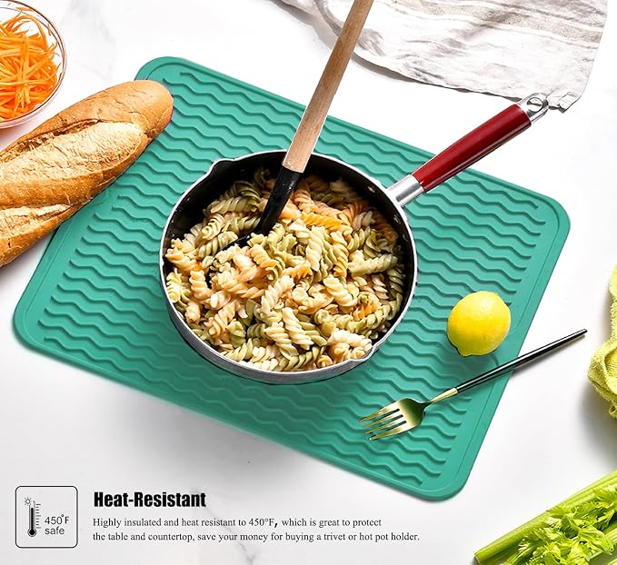 Silicone Dish Drying Mat, Non-Slip Easy Clean Sink Mat, Large Heat-resistant - Image 6