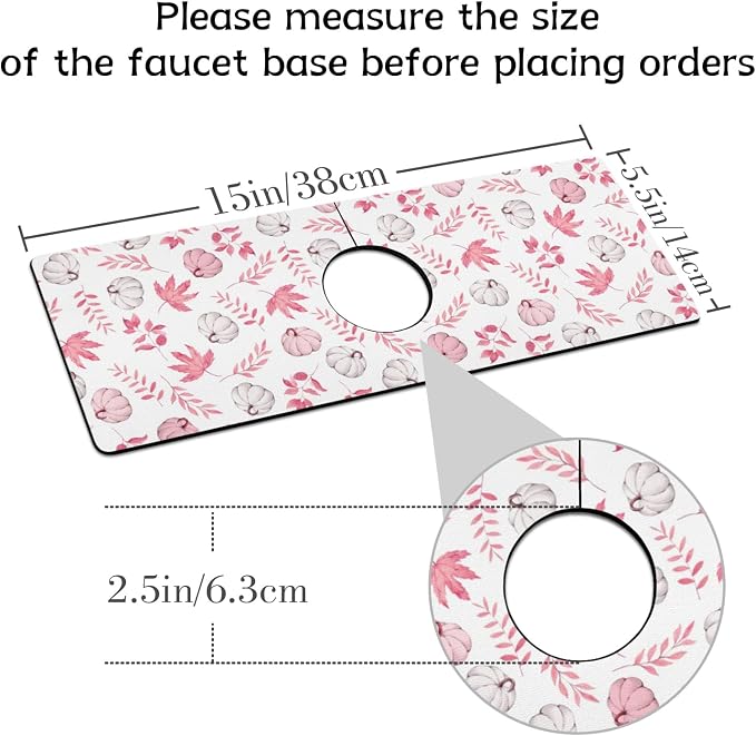 Fall Kitchen Sink Splash Guard Faucet Mat, Farmhouse Sink Splash Guard Behind - Image 2