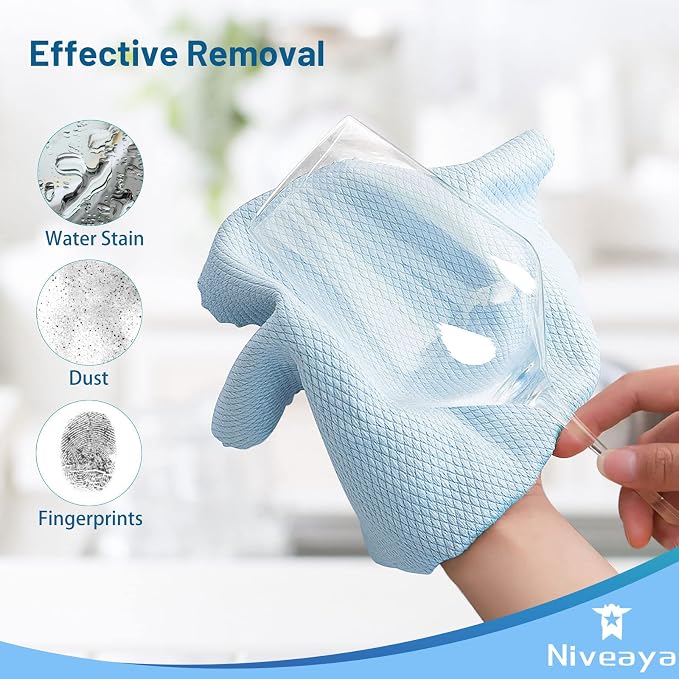Niveaya 24 Pack Reusable Fish Scale Cloth, Microfiber Glass Cleaning Cloth - Image 7