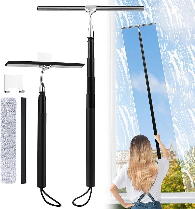 Toncoke 2 in 1 Window Squeegee, Shower Squeegee Window Cleaning Kit by Unknown