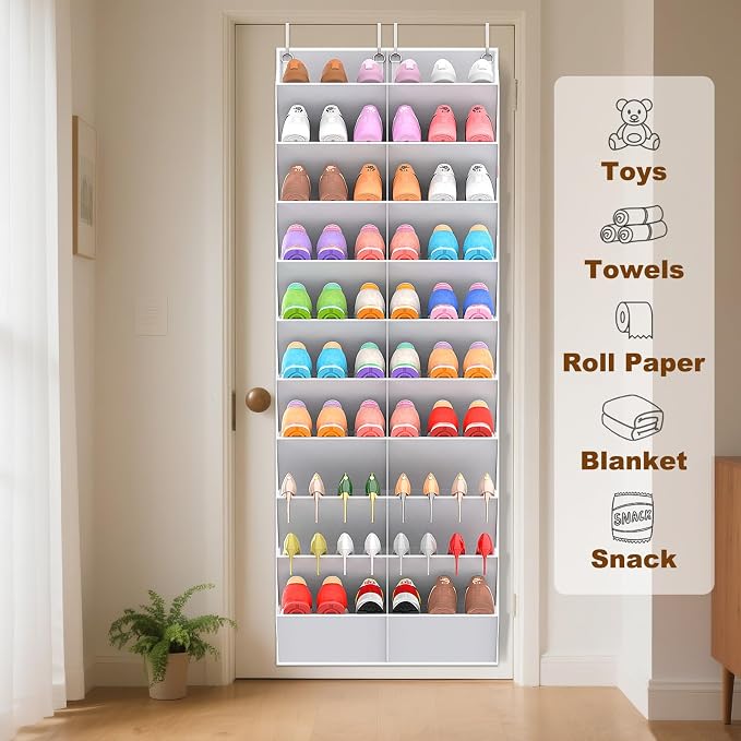 20-30 Pairs Over the Door Shoe Organizer, 10-Tier Door Shoes Rack, Handing - Image 6