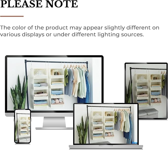 GRANNY SAYS 4-Shelf Hanging Closet Organizer, Foldable Storage, No-Sag Support - Image 8