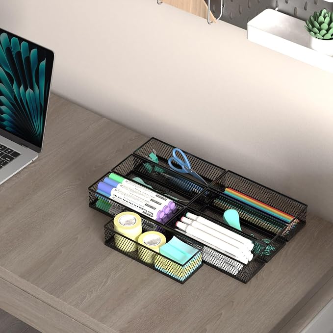 2 Pack Drawer Organizer for Desk, Small Office Supplies Pen Pencil holder - Image 7
