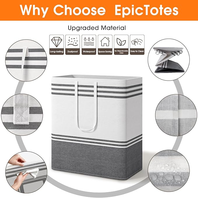 4 Pack Large Laundry Baskets, Laundry Hampers, Freestanding Waterproof - Image 4