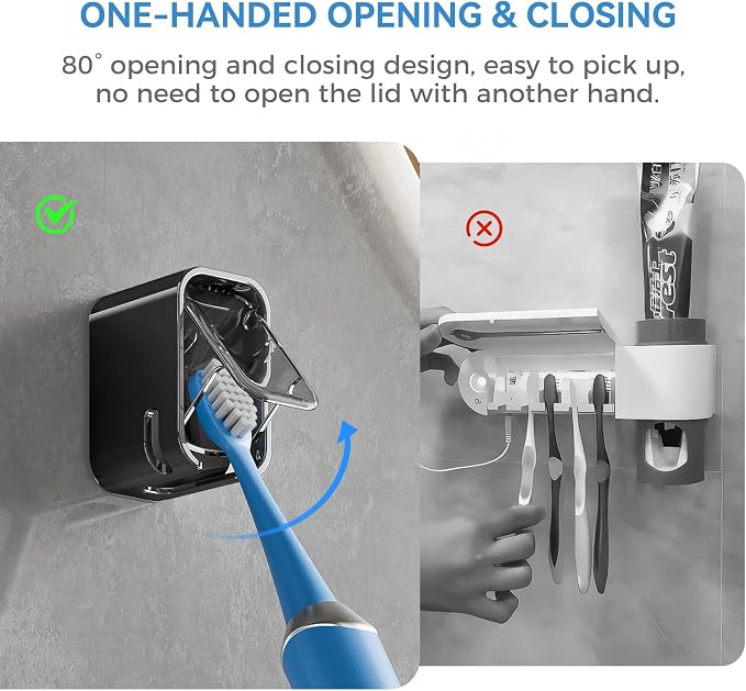 MOPMS Single Slot Toothbrush Holders Wall Mounted - Image 4