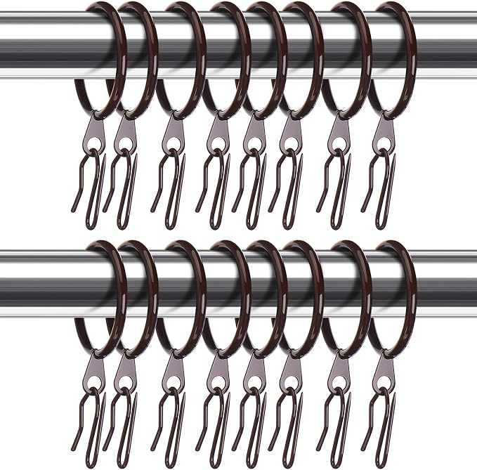 Hotop 60 Pcs 1.26 Inch Curtain Ring and 60 Pcs Pin Hook, 0.98/1.26/1.5/1.65 by HOTOP
