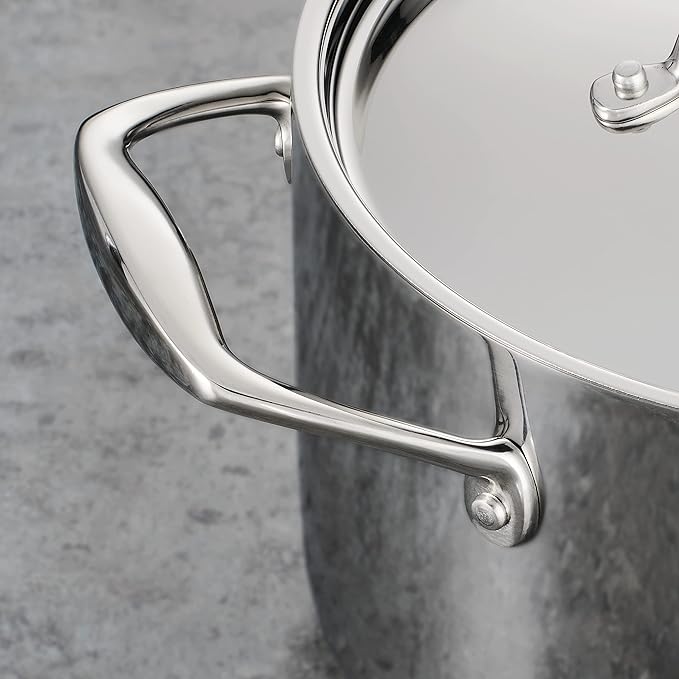Tramontina Signature Tri-Ply Clad Stainless Steel 3-Quart Braiser Pan with Lid, Induction-Ready, Dishwasher-Safe, NSF-Certified, Made in Brazil