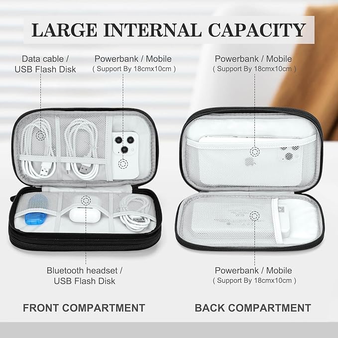 FYY Electronic Organizer, Travel Tech Pouch Bag, Waterproof, Double Layers - Image 3