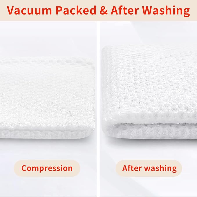 Homaxy 100% Cotton Oversized Waffle Weave Kitchen Towels 8-Pack, Ultra Soft - Image 8