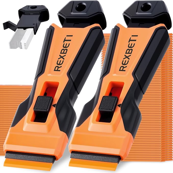 REXBETI Razor Blade Scraper Tool, 2 Pack Windows, Glass Stovetop Scraper | 14 by REXBETI
