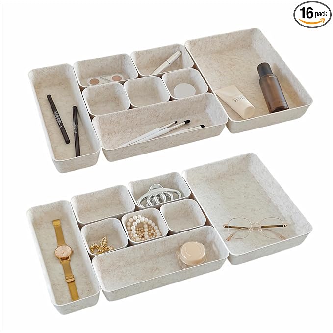 16-Piece Felt Drawer Organizer Set in 4-Sizes, Made from Eco-Friendly Material by Unknown