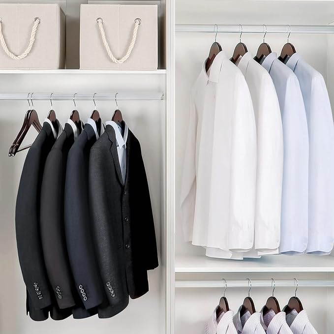 TOPIA HANGER Wooden Coat Hangers 30 Pack, Cherry Wood Suit Hangers - Image 7