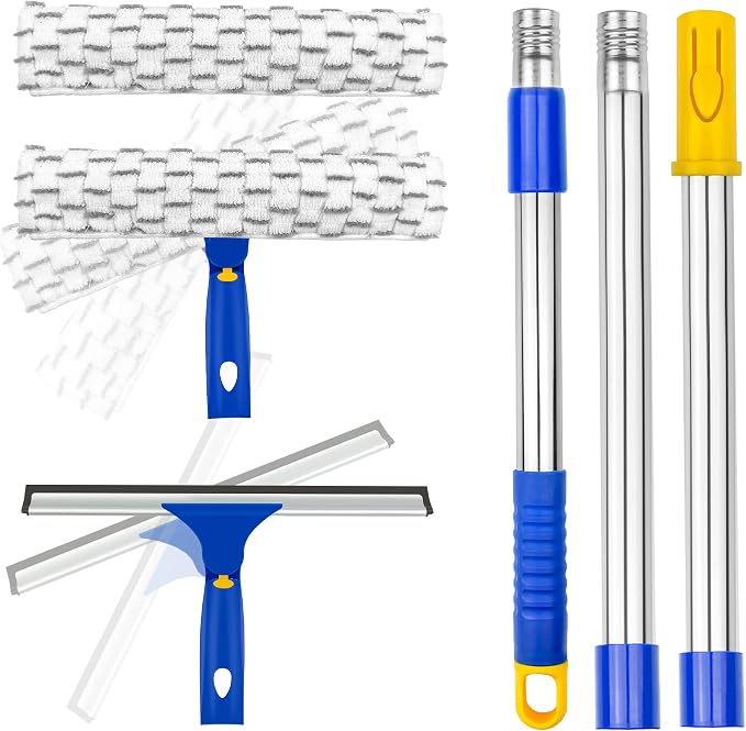 Window Washing Kit with Extension Pole, Window Cleaner by ITTAHO