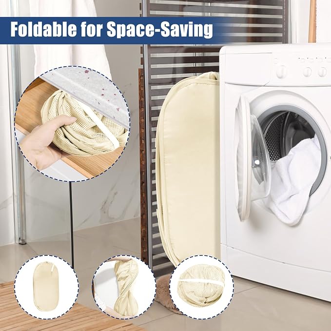 Collapsible Laundry Baskets, Upgrade Pop Up Laundry Hamper - Image 3
