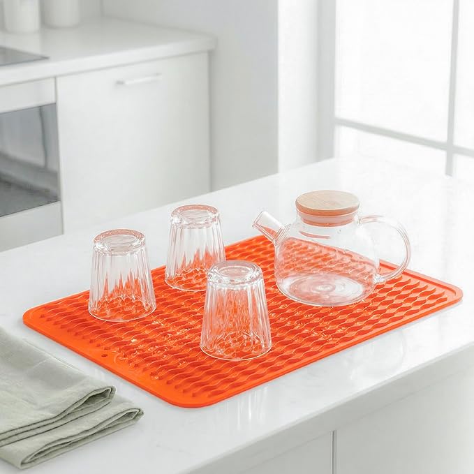 MicoYang Silicone Dish Drying Mat — Quick-Dry Ridges Counter & Sink Pad - Image 6