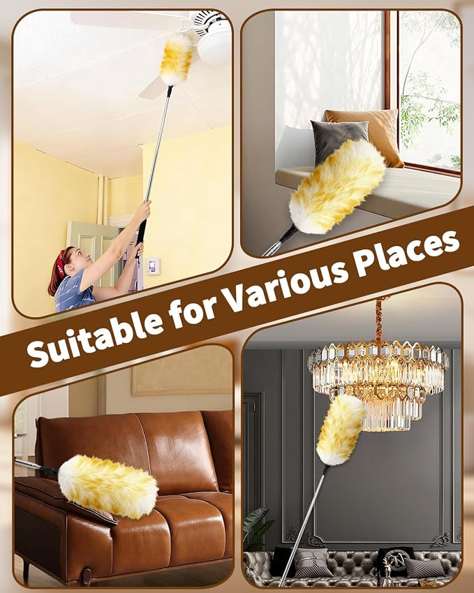 Extendable Wool Duster, 18-48 Inch Long Handle Duster - Image 6