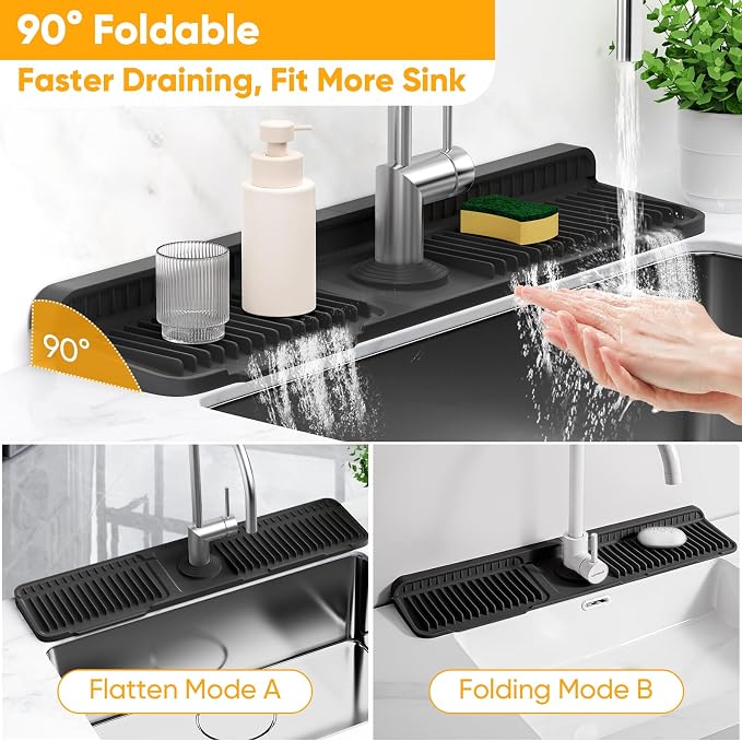 24'' Longer Faucet Mat for Kitchen Sink Splash GuardKitchen Sink Faucet Mat - Image 6