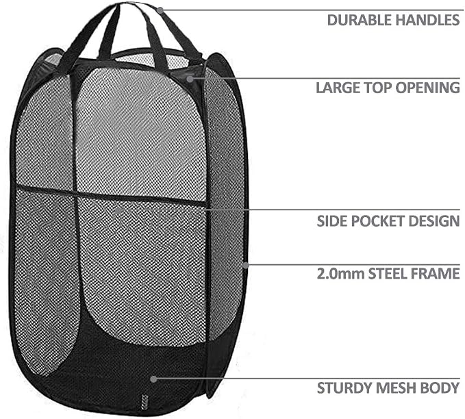 2 Packs Mesh Pop up Laundry Hamper - Image 8