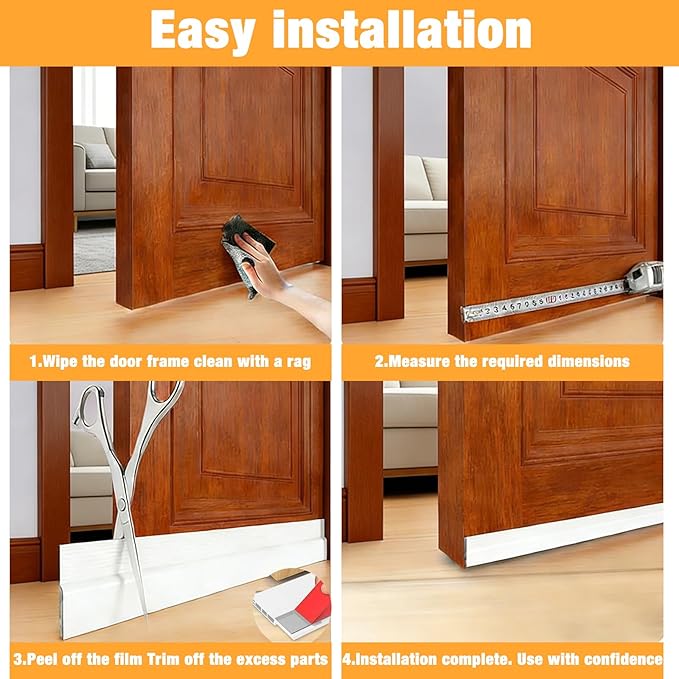 2 Pack Door Draft Stopper, Weather Stripping - Image 3