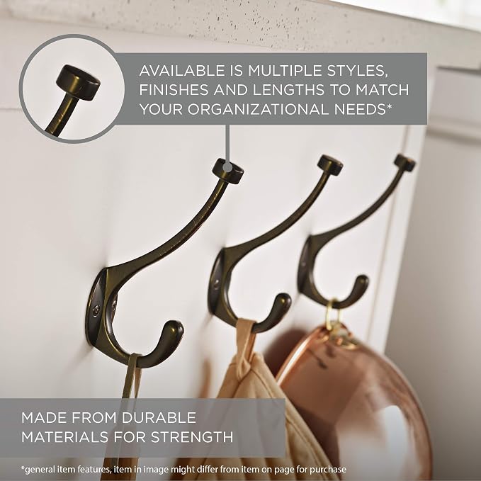 Franklin Brass Double Wall Hooks 2-Prong Coat/Hat Polished Chrome Hooks - Image 6