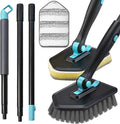 Long Handled Scrub Brush for Shower, 3-in-1 Cleaning Brushes by HOME