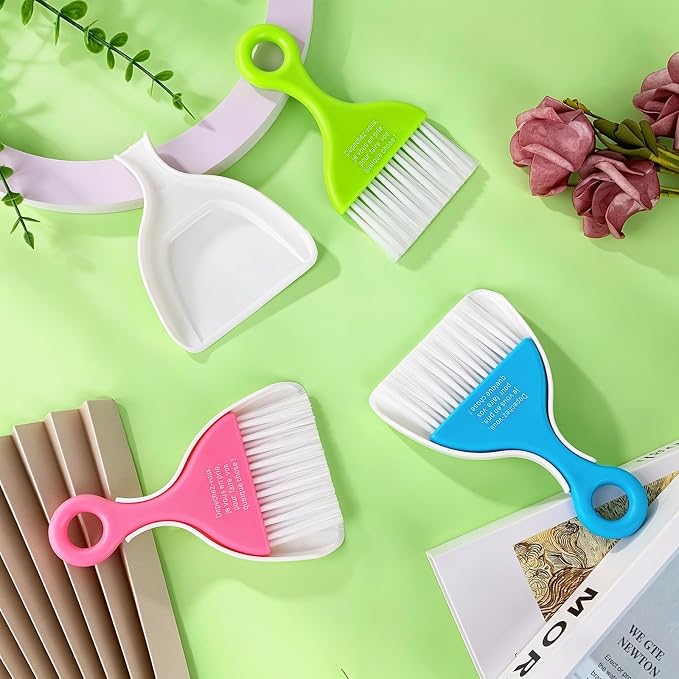 ZUFECY Mini Broom and Dustpan Set 3 Pack, Small Handheld Sweeper - Image 3