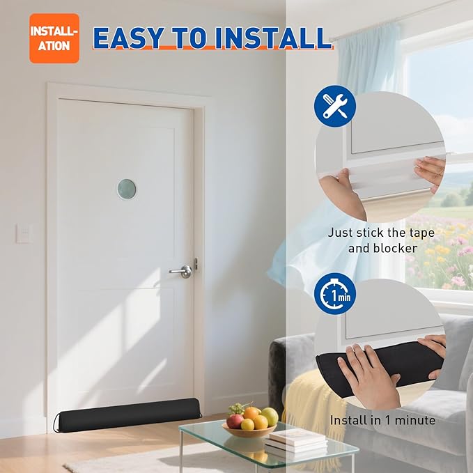 MAGZO Draft Stopper for Bottom of Door 32 Inches, Home Essential | Triangular - Image 9