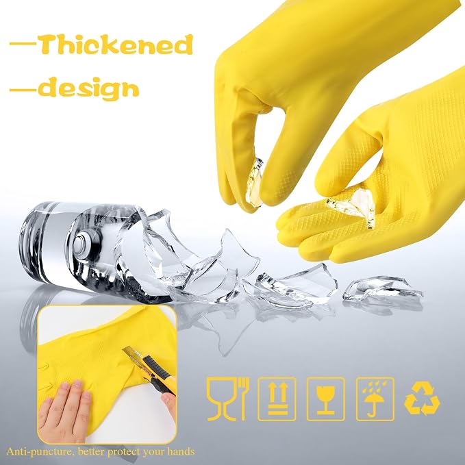 Rubber Reusable Gloves Long Household Dishwashing Gloves Kitchen Cleaning - Image 3