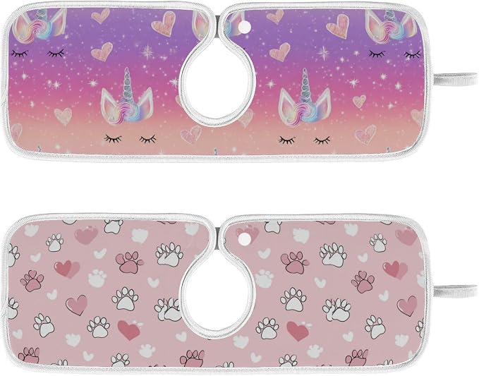 Pink Cat Paw Gradient Rainbow Unicorn Sink Mat by Tatenale