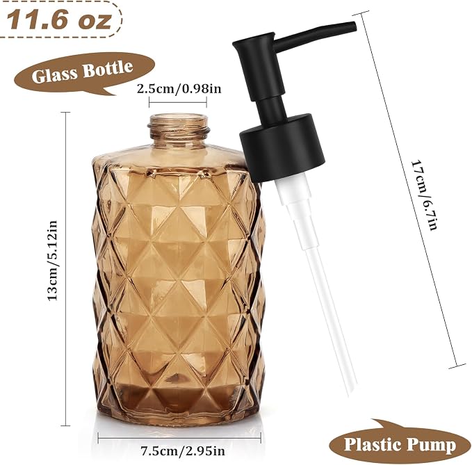1 Pack 13.5oz Glass Soap Dispenser - Image 2