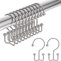 Shower Curtain Hooks Rings, Double Shower Curtain Hooks Rust Proof Stainless by Amazer