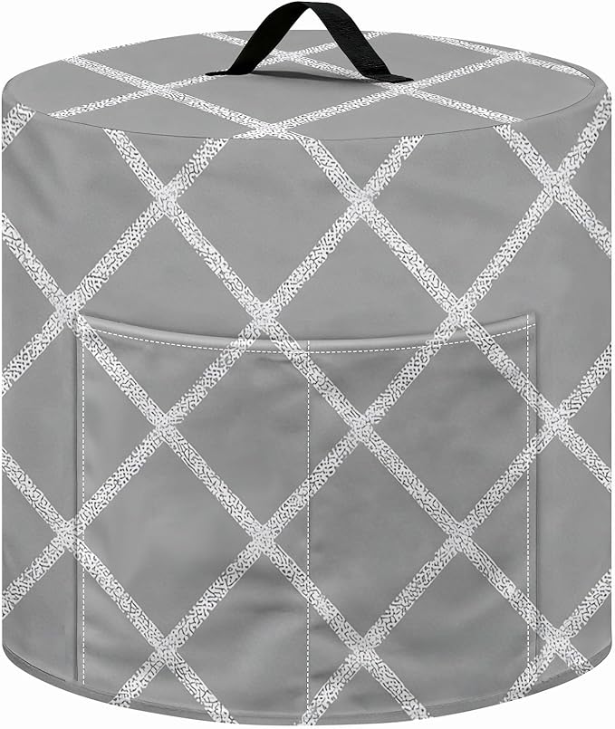 Kitchen Appliance Accessories Dust Cover for 3-6-8 Quart Instant Pot, Pressure Cooker, Air Fryer & Crock Pot,Decorative Appliance Cloth Cover with Top Handle & Storage Pockets (Grey, 6 Quart)