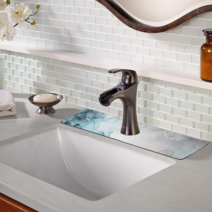 Sink Faucet Absorbing Mat, 2 Pack Drying Mat Around Faucet Sink Splash Guard - Image 3