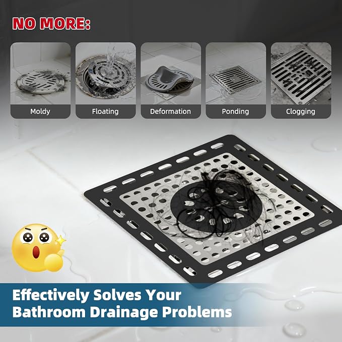 Hibbent Upgraded Shower Drain Hair Catcher, Shower Cover - Image 3